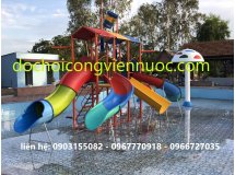 Cầu tuột nước 2 ống chui trẻ em