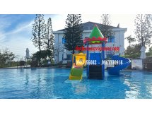 bộ cầu tuột khu chơi hồ bơi trẻ em